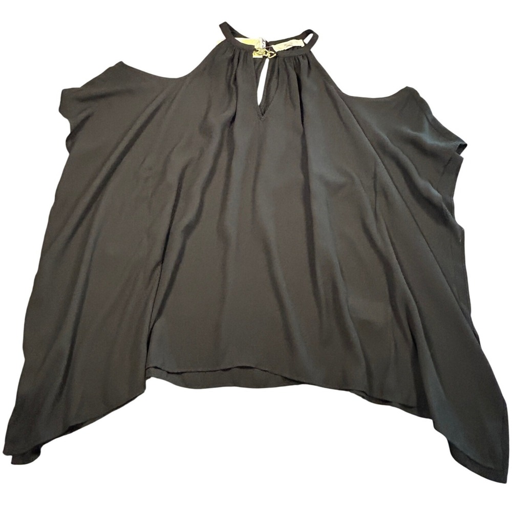 Michael Kors Black Gold Chain Keyhole Sleeveless Blouse Top Size S - Picture 2 of 8